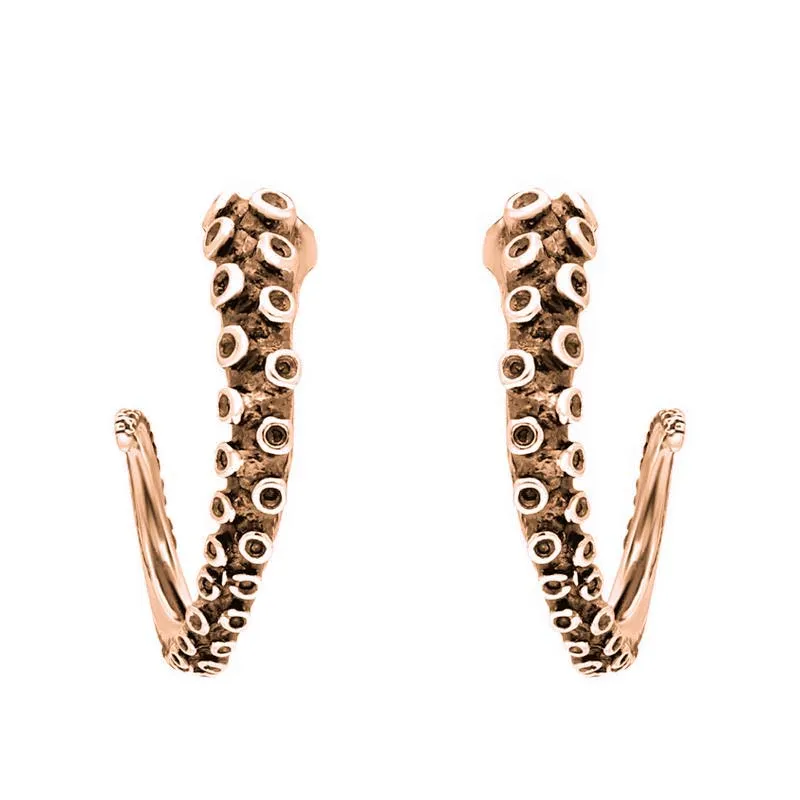 18ct Rose Gold Tentacle Hoop Earrings sold by C.W. Sellors