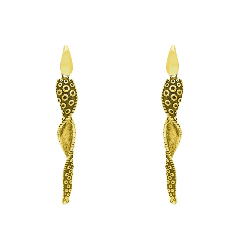 18ct Yellow Gold Tentacle Twist Drop Earrings sold by C.W. Sellors