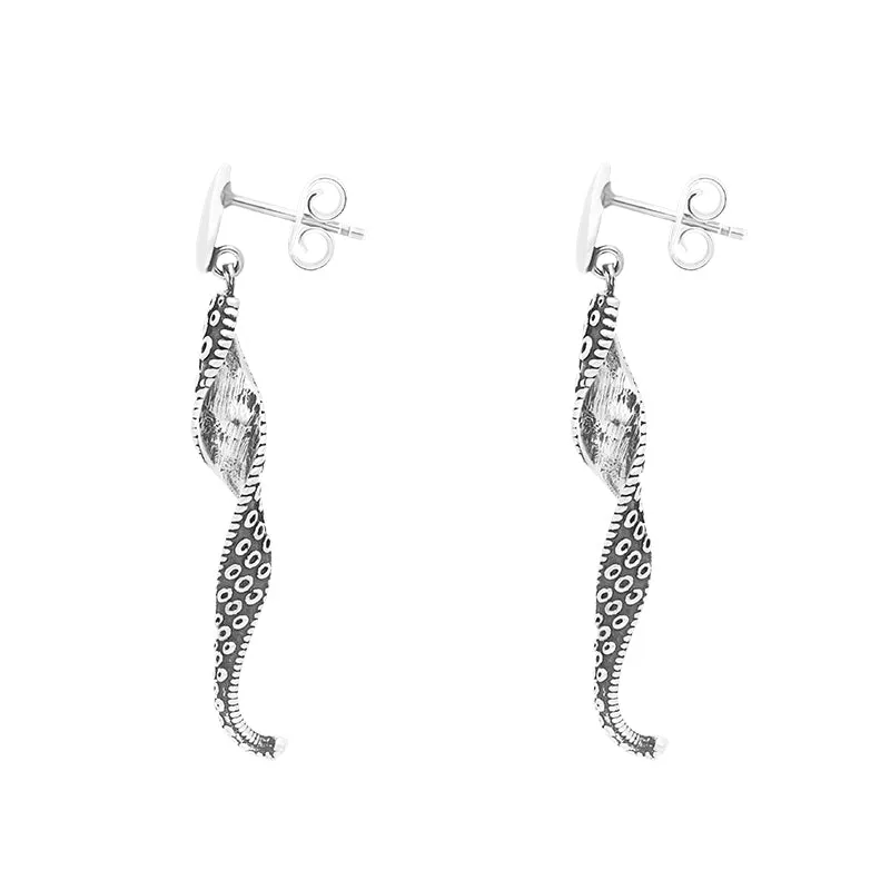 9ct White Gold Tentacle Twist Drop Earrings sold by C.W. Sellors product image thumbnail 2