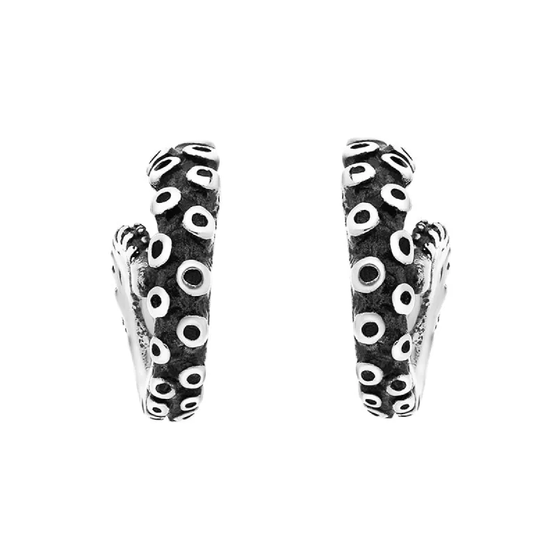 9ct White Gold Tentacle Curl Stud Earrings sold by C.W. Sellors