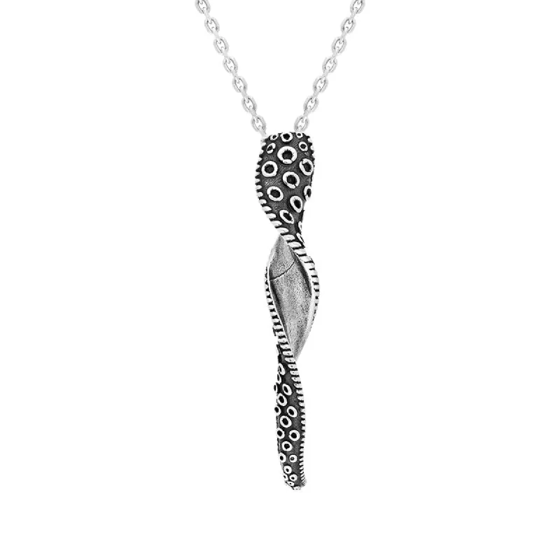 9ct White Gold Tentacle Twist Necklace sold by C.W. Sellors