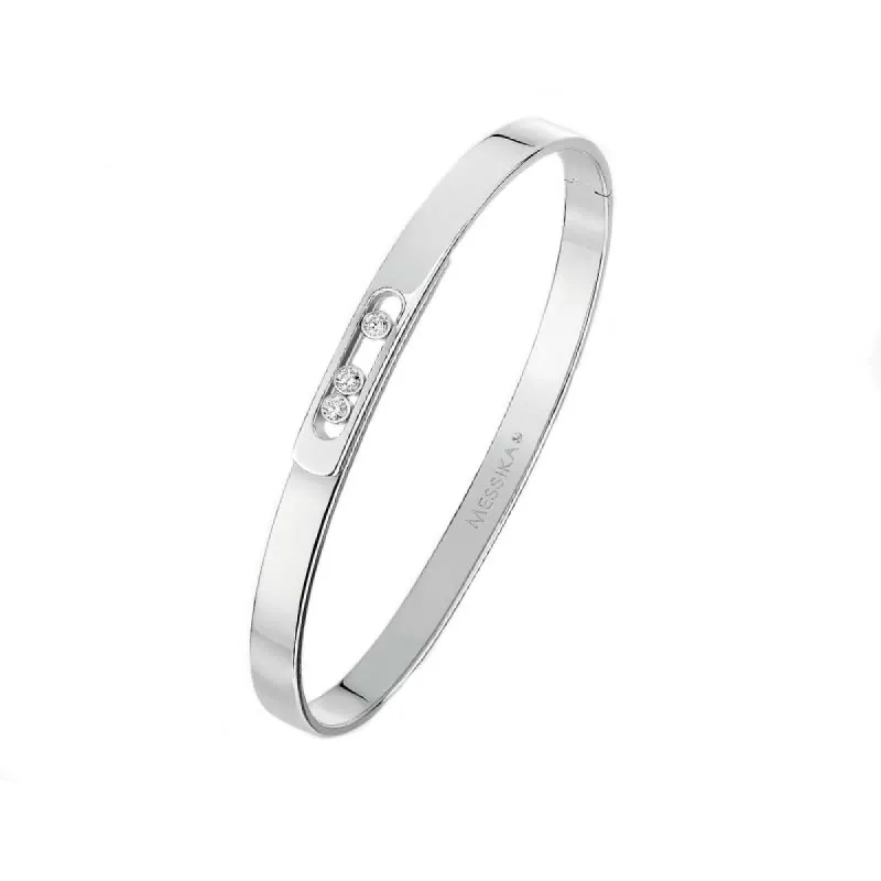 Messika Move Noa 18ct White Gold 0.11ct Diamond Bangle sold by C.W. Sellors