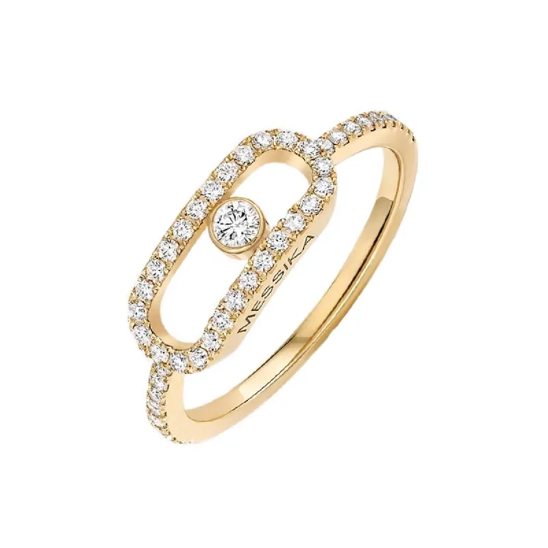 Messika Move Uno Pave XL 18ct Yellow Gold 0.31ct Diamond Ring sold by C.W. Sellors