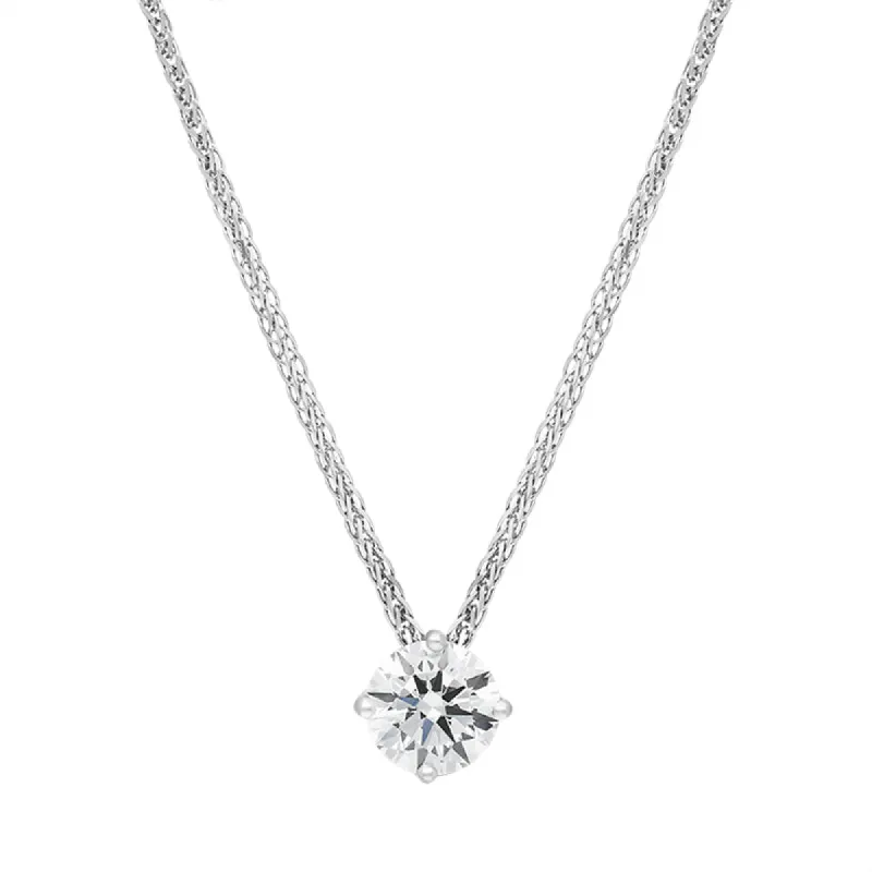 18ct White Gold 0.70ct Diamond Round Brilliant Cut Solitaire Slider Pendant sold by C.W. Sellors