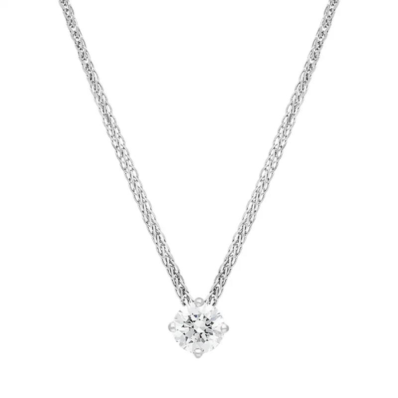 18ct White Gold 0.40ct Diamond Round Brilliant Cut Solitaire Slider Pendant sold by C.W. Sellors