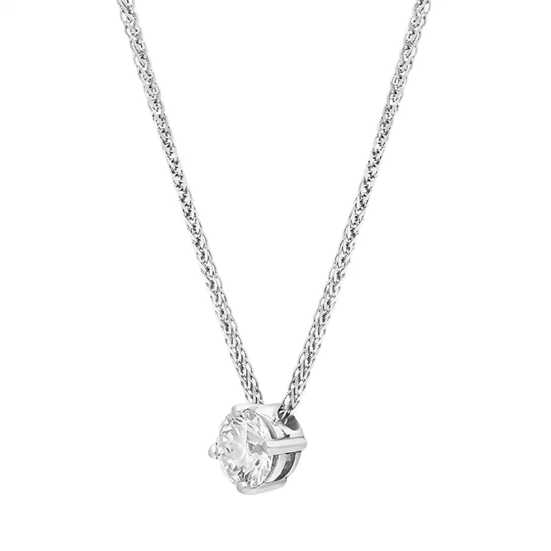 18ct White Gold 0.40ct Diamond Round Brilliant Cut Solitaire Slider Pendant sold by C.W. Sellors product image thumbnail 2