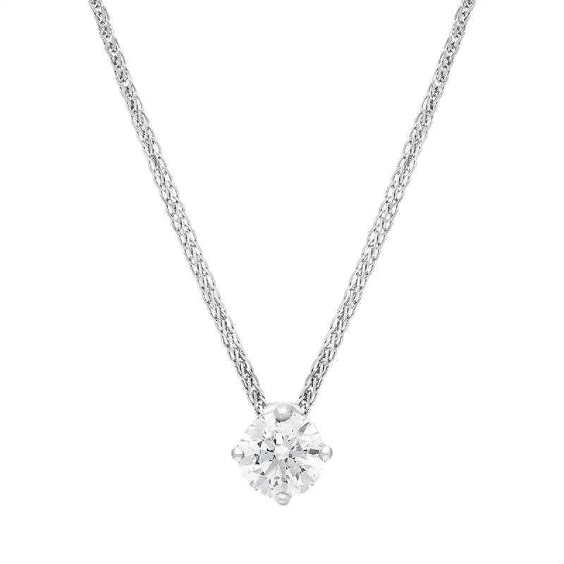 18ct White Gold 0.50ct Diamond Round Brilliant Cut Solitaire Slider Pendant sold by C.W. Sellors