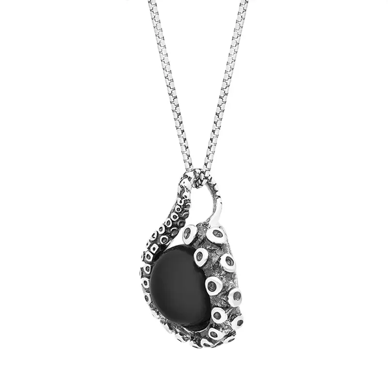 9ct White Gold Whitby Jet Bead Tentacle Necklace sold by C.W. Sellors product image thumbnail 2