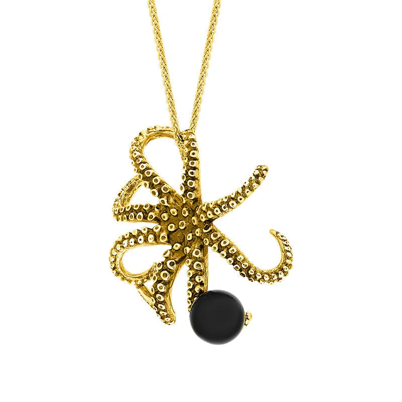 9ct Yellow Gold Whitby Jet Bead Octopus Necklace sold by C.W. Sellors product image thumbnail 2