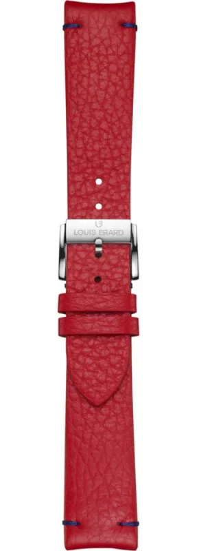 Louis Erard Strap Leather Red Grained 20/18mm sold by C.W. Sellors