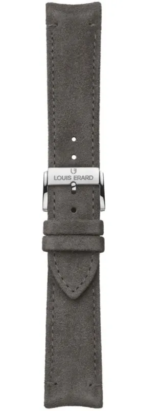 Louis Erard Strap Leather Covey Grey Nubuck 22/20mm sold by C.W. Sellors