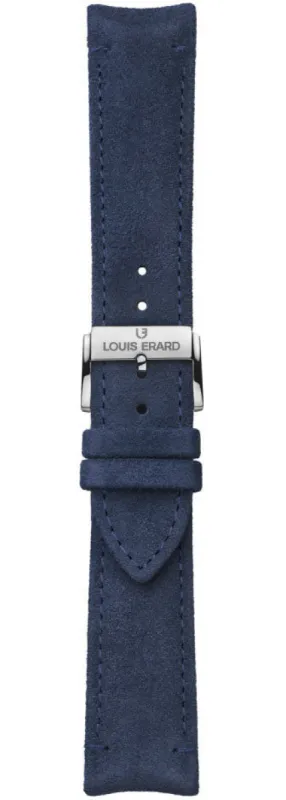 Louis Erard Strap Leather Oceania Blue Nubuck 22/20mm sold by C.W. Sellors