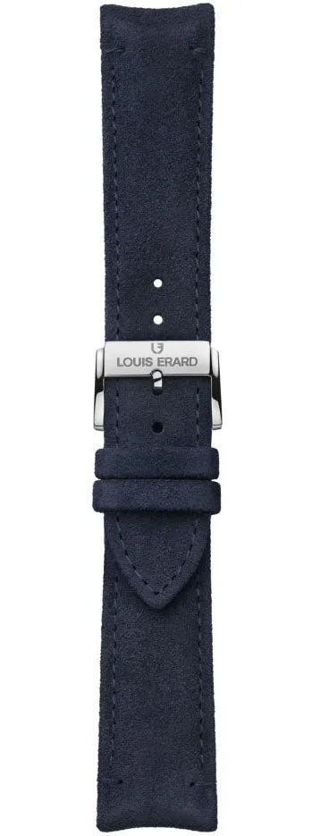 Louis Erard Strap Leather Deep Blue Nubuck 22/20mm sold by C.W. Sellors