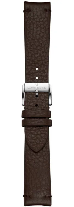 Louis Erard Strap Leather Dark Brown Grained 20/18mm sold by C.W. Sellors