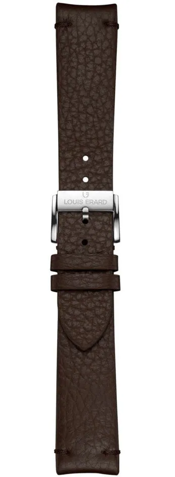 Louis Erard Strap Leather Dark Brown Grained 22/20mm sold by C.W. Sellors