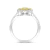 18ct White Gold Yellow and White Diamond Cluster Ring sold by C.W. Sellors