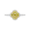 18ct White Gold Yellow and White Diamond Cluster Ring sold by C.W. Sellors