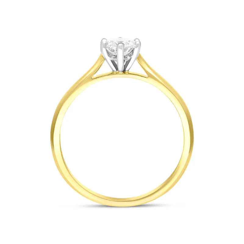 18ct Yellow Gold 0.50ct Diamond Round Brilliant Cut Solitaire Ring sold by C.W. Sellors product image thumbnail 3