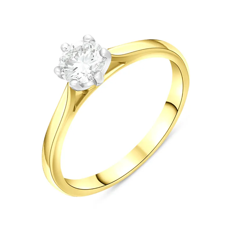 18ct Yellow Gold 0.50ct Diamond Round Brilliant Cut Solitaire Ring sold by C.W. Sellors