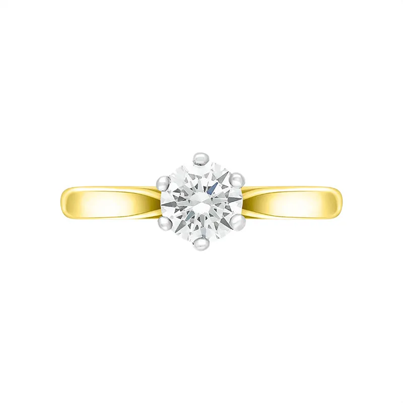 18ct Yellow Gold 0.50ct Diamond Round Brilliant Cut Solitaire Ring sold by C.W. Sellors product image thumbnail 2