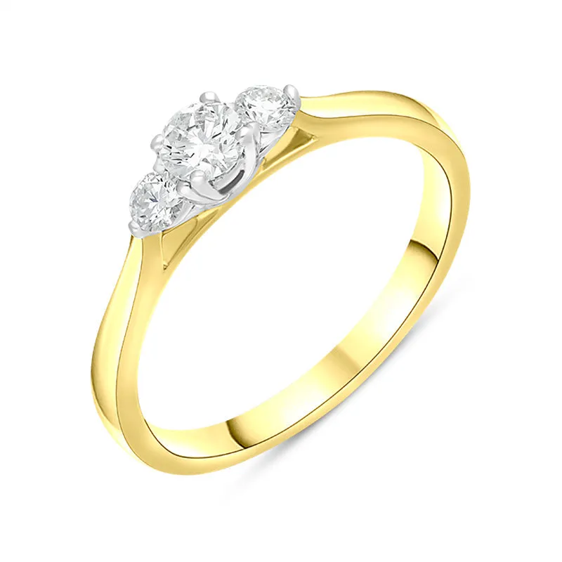 18ct Yellow Gold 0.35ct Diamond Three Stone Ring sold by C.W. Sellors