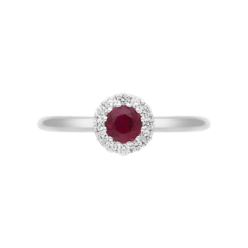 18ct White Gold 0.48ct Ruby Diamond Halo Ring sold by C.W. Sellors product image thumbnail 3