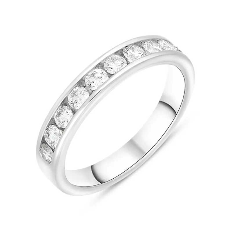 Platinum 0.75ct Diamond Channel Set Half Eternity Ring sold by C.W. Sellors