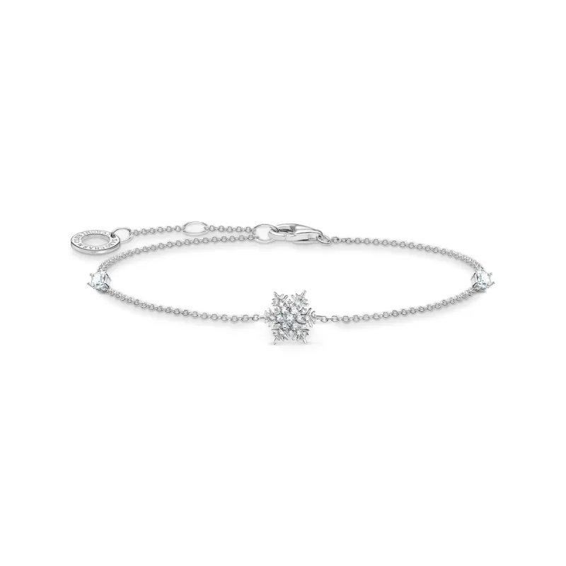 Thomas Sabo Sterling Silver Snowflake White Stones Bracelet sold by C.W. Sellors