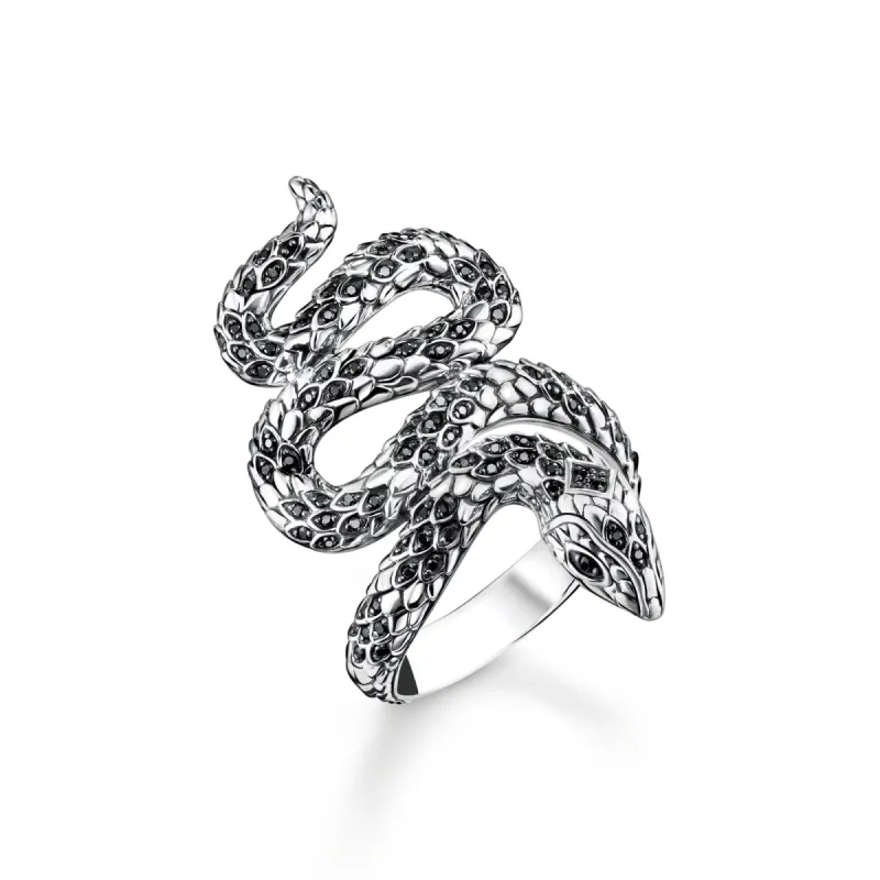 Thomas Sabo Sterling Silver Blackened Snake Ring sold by C.W. Sellors