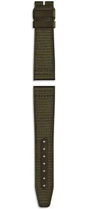IWC Strap Rubber Pilot's Chrono 43 21/18mm Olive Textured Inlay sold by C.W. Sellors