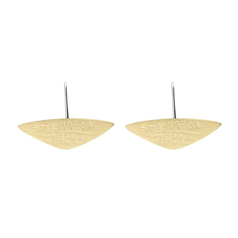 Sterling Silver and Yellow Gold Plated Monika Wide Triangle Teardrop Earrings D sold by C.W. Sellors