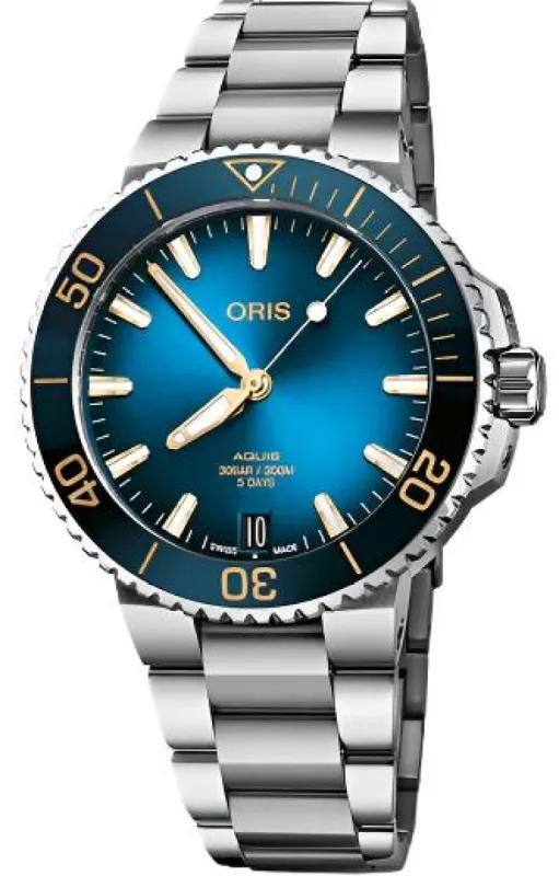 Oris Aquis Date Calibre 400 Blue Bracelet sold by C.W. Sellors