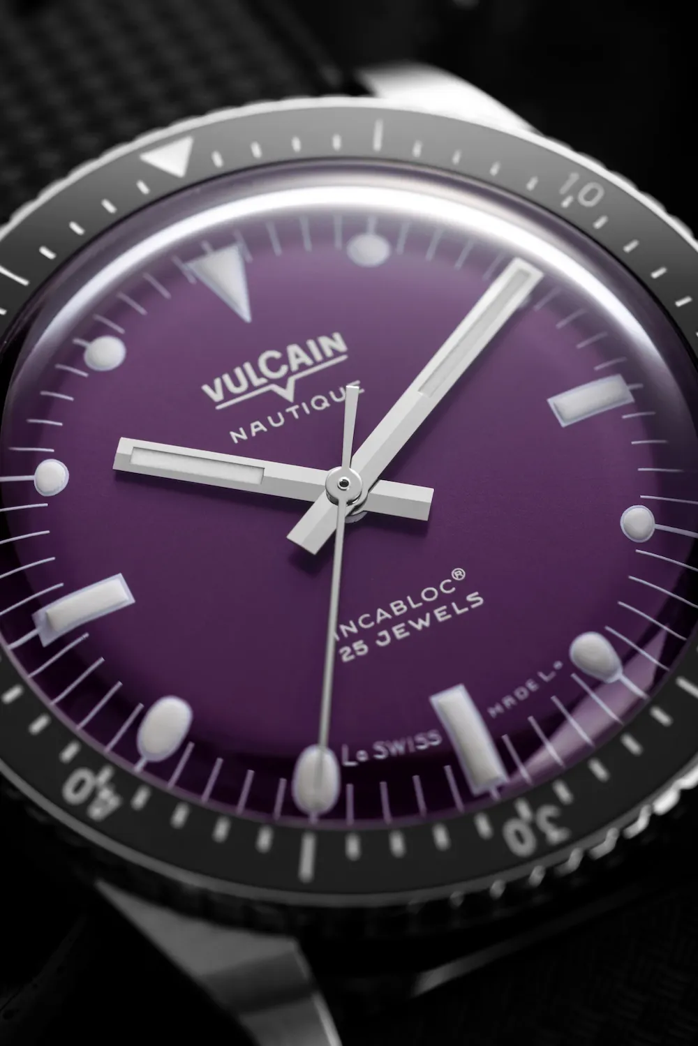 Vulcain Skindiver Nautique Purple Black Rubber Limited Edition Watch sold by C.W. Sellors product image thumbnail 5