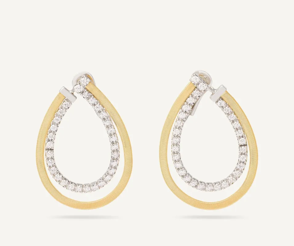 Marco Bicego Masai 18ct Yellow Gold Coil 1.27ct Diamond Earrings sold by C.W. Sellors
