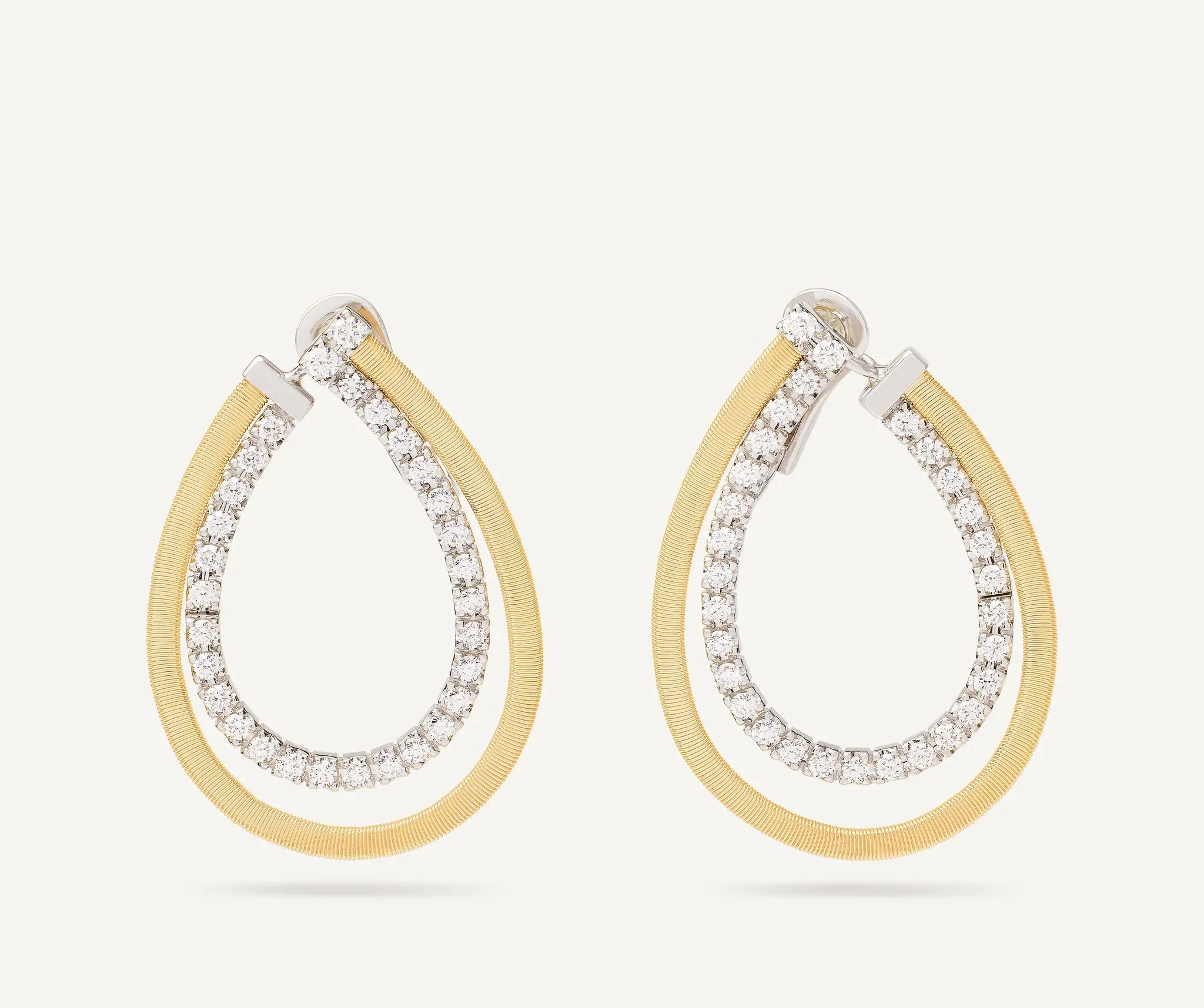 Marco Bicego Masai 18ct Yellow Gold Coil 1.27ct Diamond Earrings sold by C.W. Sellors