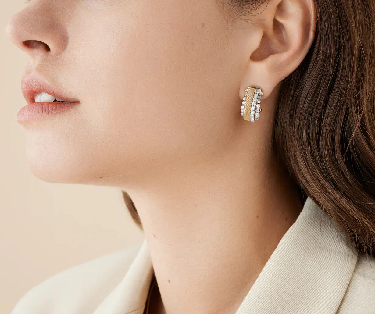 Marco Bicego Masai 18ct Yellow Gold Coil 1.08ct Diamond Earrings sold by C.W. Sellors product image thumbnail 3