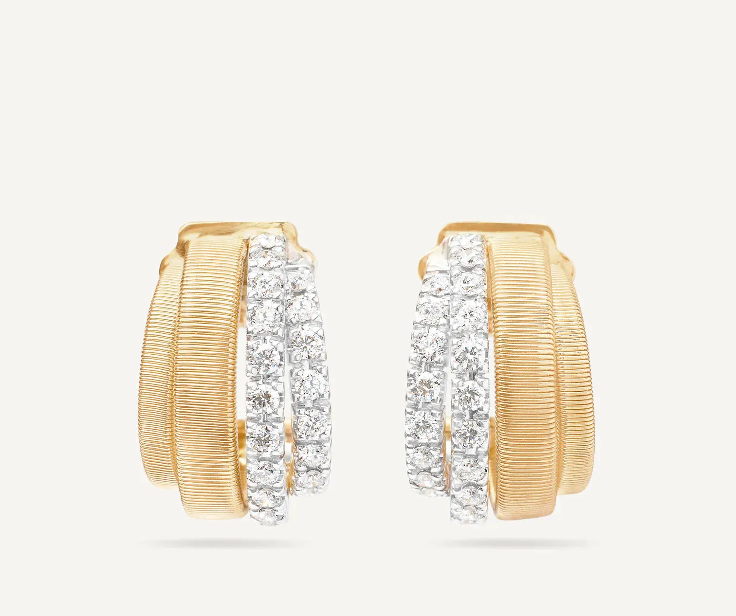 Marco Bicego Masai 18ct Yellow Gold Coil 0.76ct Diamond Earrings sold by C.W. Sellors