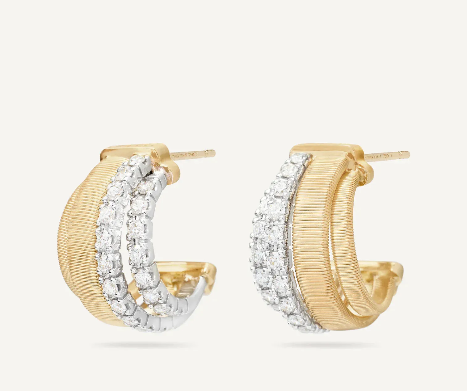 Marco Bicego Masai 18ct Yellow Gold Coil 0.76ct Diamond Earrings sold by C.W. Sellors product image thumbnail 2