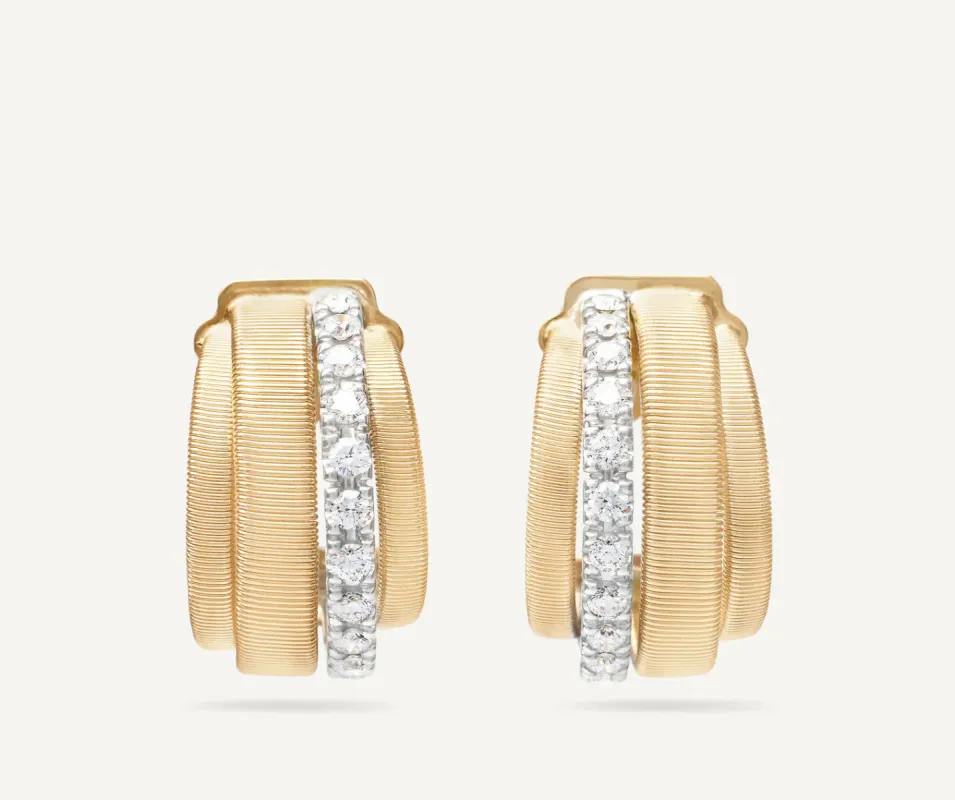 Marco Bicego Masai 18ct Yellow Gold Coil 0.44ct Diamond Earrings sold by C.W. Sellors