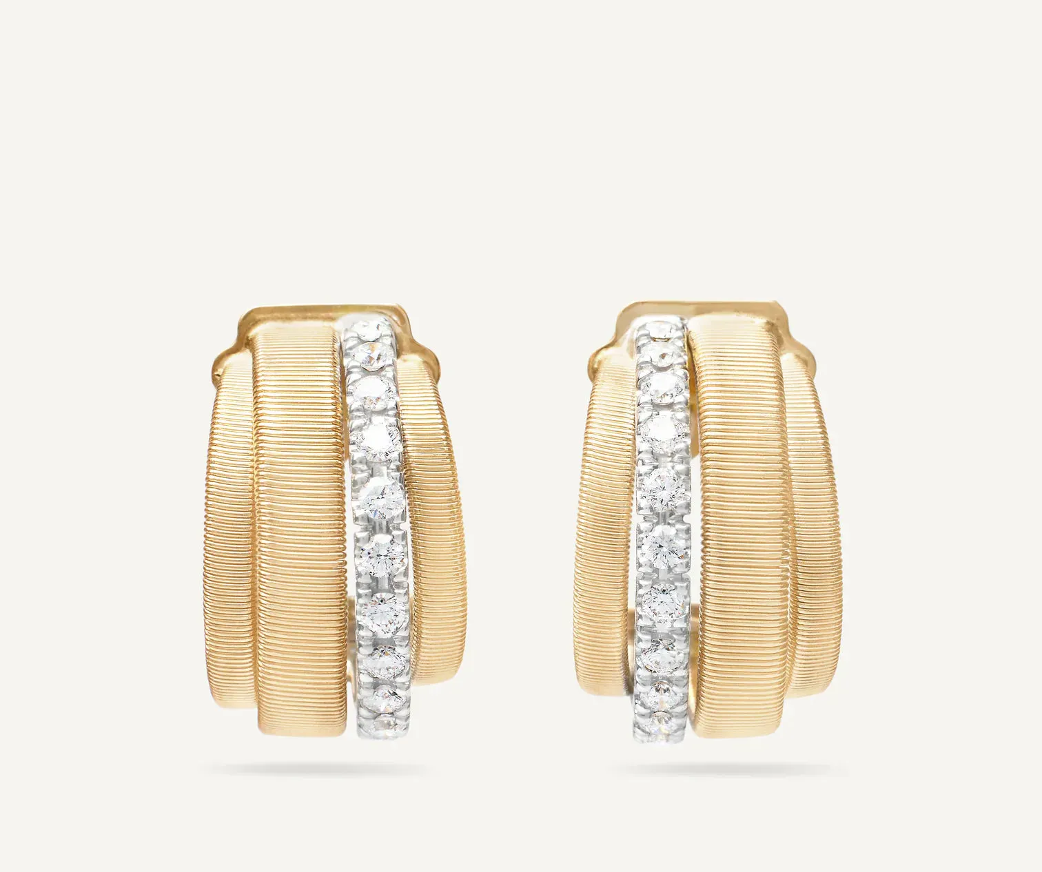 Marco Bicego Masai 18ct Yellow Gold Coil 0.44ct Diamond Earrings sold by C.W. Sellors