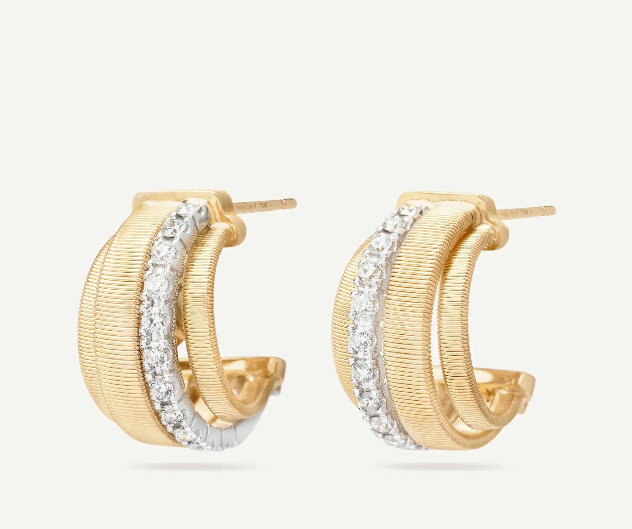 Marco Bicego Masai 18ct Yellow Gold Coil 0.44ct Diamond Earrings sold by C.W. Sellors product image thumbnail 2
