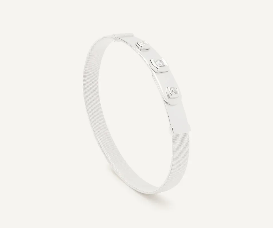 Marco Bicego Masai 18ct White Gold Coil 0.21ct Diamond Bangle sold by C.W. Sellors