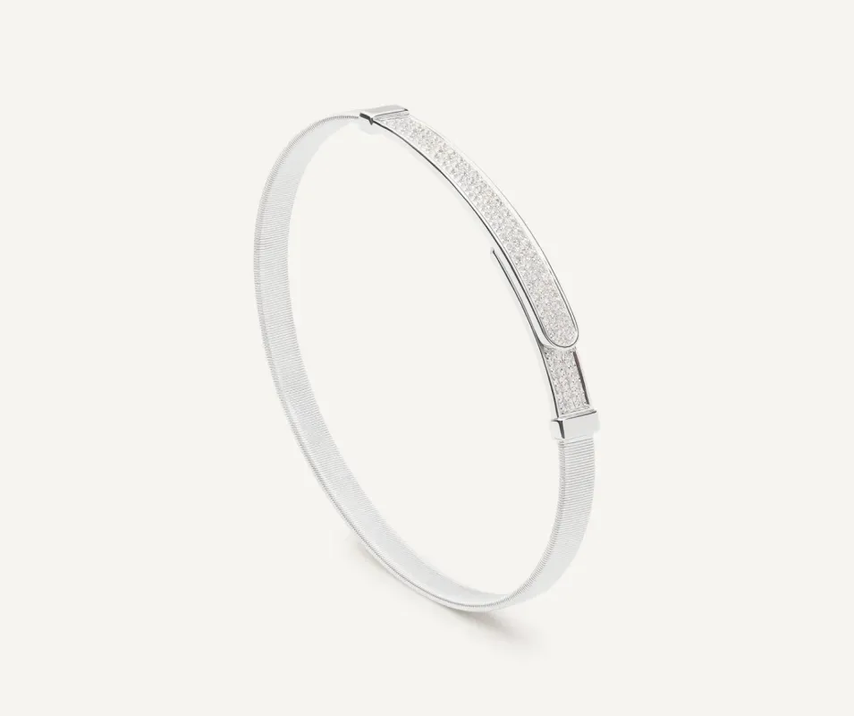 Marco Bicego Masai 18ct White Gold Coil 0.50ct Diamond Bangle sold by C.W. Sellors