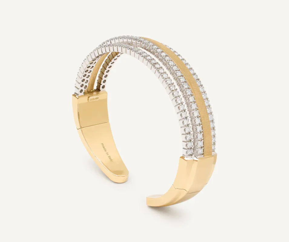 Marco Bicego Masai 18ct Yellow Gold Coil 2.83ct Diamond Bangle sold by C.W. Sellors