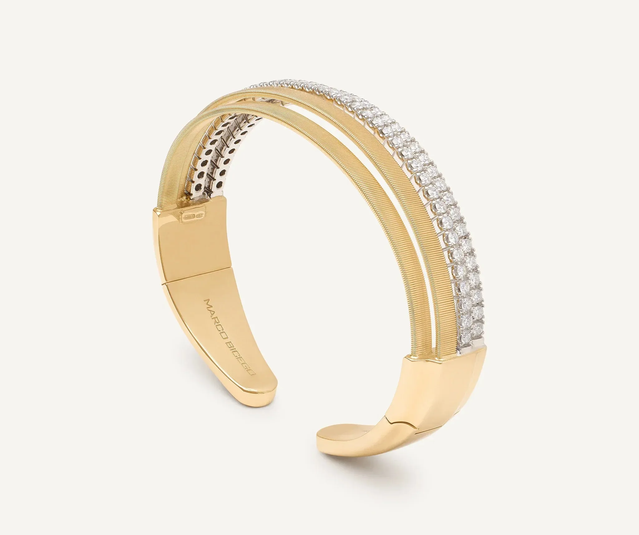 Marco Bicego Masai 18ct Yellow Gold Coil 1.85ct Diamond Bangle sold by C.W. Sellors
