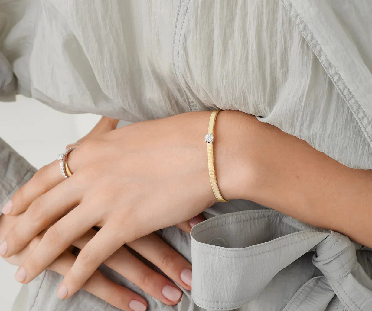 Marco Bicego Masai 18ct Yellow Gold Coil 0.52ct Diamond Bracelet sold by C.W. Sellors product image thumbnail 3