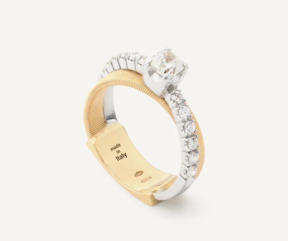 Marco Bicego Masai 18ct Yellow Gold Double-Band Coil 0.82ct Diamond Ring sold by C.W. Sellors