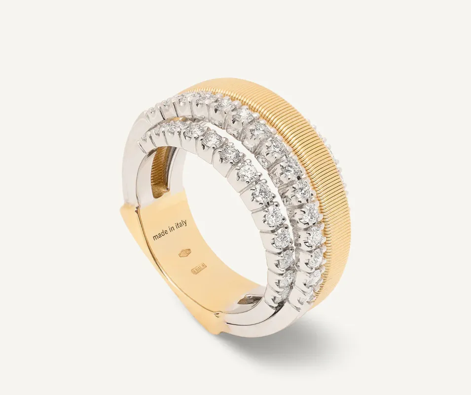 Marco Bicego Masai 18ct Yellow Gold 4-Strand Coil 1.03ct Diamond Ring sold by C.W. Sellors