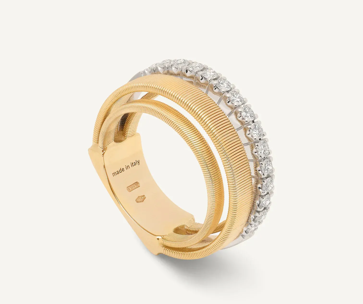 Marco Bicego Masai 18ct Yellow Gold 4-Strand Coil 0.38ct Diamond Ring sold by C.W. Sellors product image thumbnail 3