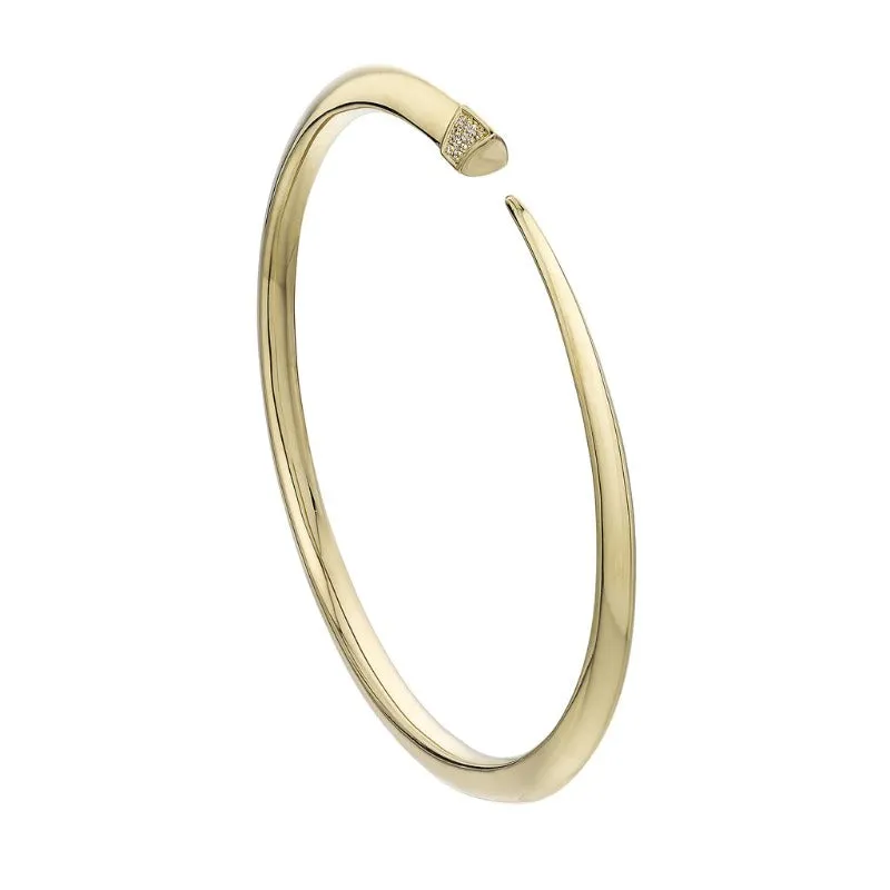 Shaun Leane Sabre 18ct Yellow Gold Plated Sterling Silver Diamond Slim Tusk Bangle sold by C.W. Sellors